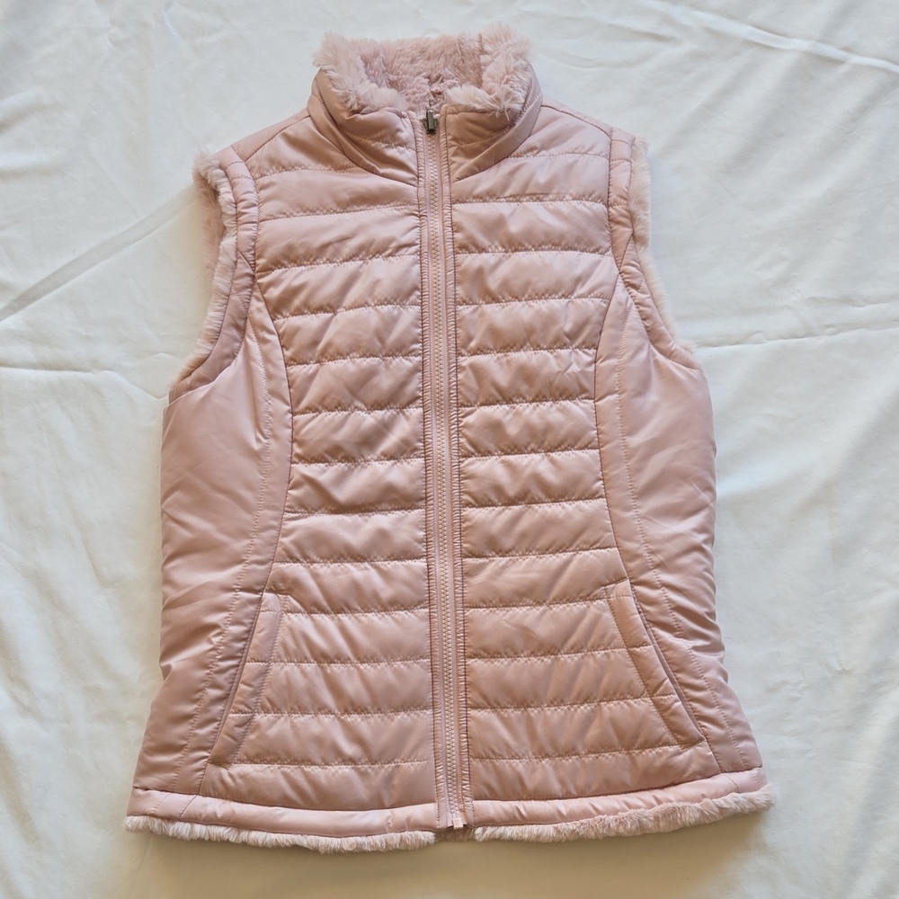 Women's Pink Quilted Vest - REVERSIBLE!